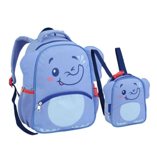 Kit Mochila Costas Lancheira Infantil ZOOP Creche (Azul)