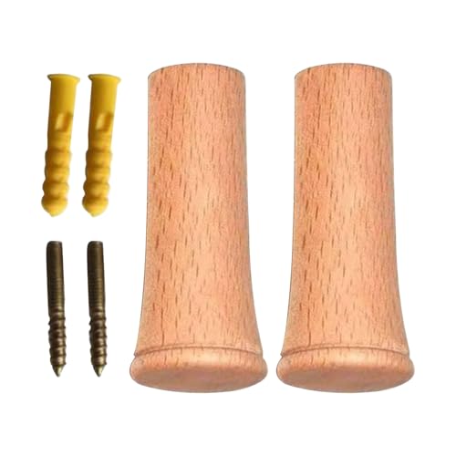 Jingling – Perchero de pared de madera – 2 ganchos de entrada de madera, soporte para toallas, decoración rústica de almacenamiento y percha, para salón, pasillo, bolsa de bufanda, ropa de albornoz