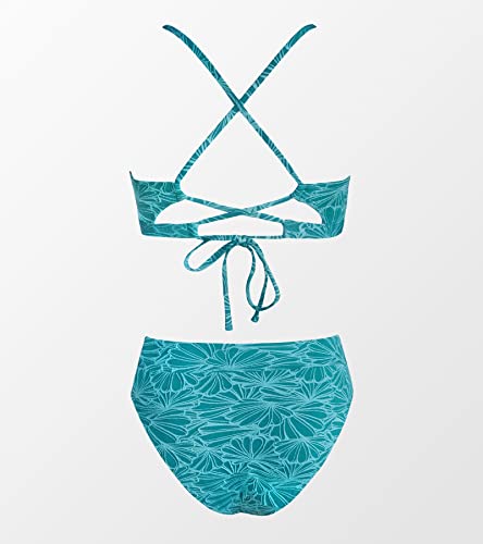 Image of CUPSHE Bikini Set for Women Bathing Suit High Waisted Scalloped V Neck Two Pieces Swimsuit