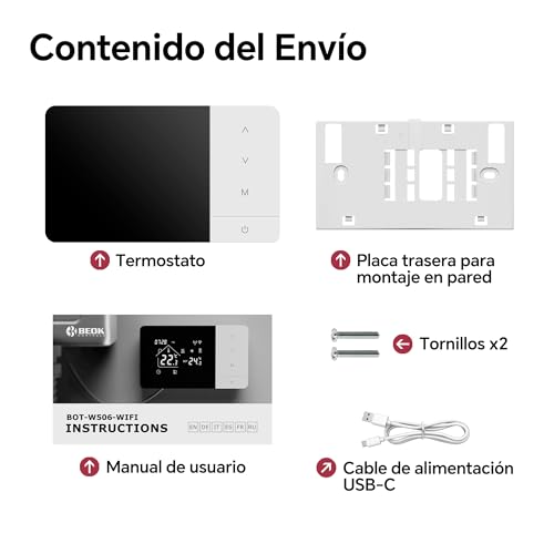 termostato de batería WiFi de 2 Hilo para Control de calderas de Gas Termostato Tuya programable Diariamente, Compatible con Control por Voz de Google y Alexa.W506 3A - imagen 7