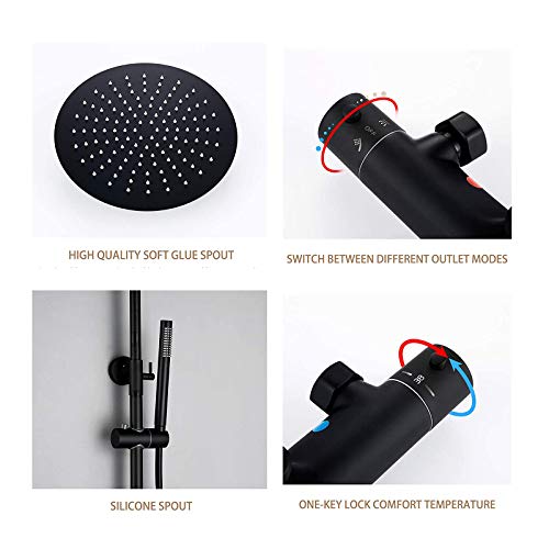 Ensemble combiné de robinets de douche thermostatique design exposé 8 pouces