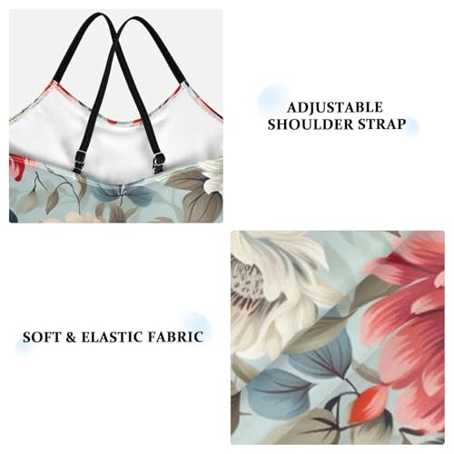 Flowers Floral Red Yellow Girls One Piece Swimsuit Beach Swimwear 208499763