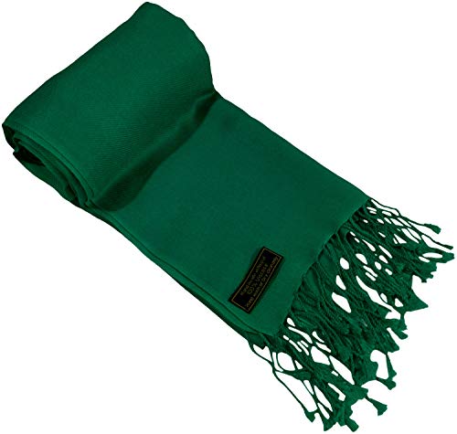 Teal Verde Diseño de Color Sólido Mantón Nepalés Pashmina Bufanda CJ Apparel NUEVO