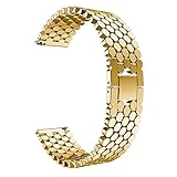 Run Ken Cinturino in acciaio inossidabile da 22 mm compatibile con Samsung Galaxy 46 mm Gear S3 Classic Frontier Band Galaxy Watch 3 Cinturino a maglie da 45 mm(Gold,20mm)