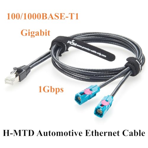 Cable Ethernet Automotriz Rosenberger H-MTD a RJ45 Cat6A 1 m miniatura 4