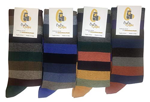 Mens Cotton Knee Socks (4 Pairs) Warm Cotton Boot Socks for Men Size 7.5-12 (One Size) Made in Italy 7