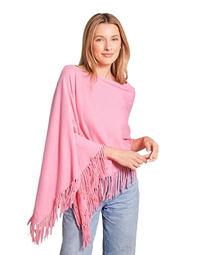 Cashmere Women's Cotton Cashmere Trade Wind Fringe Topper2