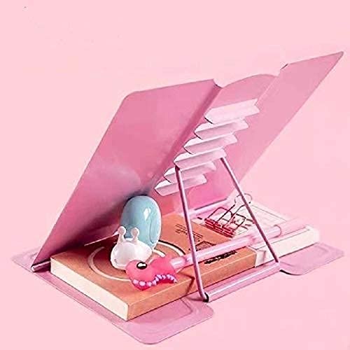 Gharpeparty Book Stand, Adjustable Reading Stand with Metal Support, Mix Theme & Colors