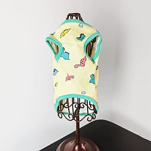 Pack Of 2 Small Dog Shirt Dog Summer Clothes Puppy Cute Dinosaur Vest Tank Top Cotton Sleeveless Vest T-Shirt For Puppy Small Dog, Cat Apparel (X-Large) #TOP7