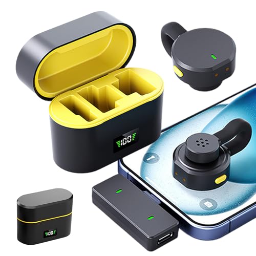 Mini -Mikrofon Wireless | Mini Revers Mïc - Professionelles Rauschunterdrückungs -Reversmikrofon | Level Rauschenreduzierung | Geräusche Stornieren, Automatische Begrenzung,...