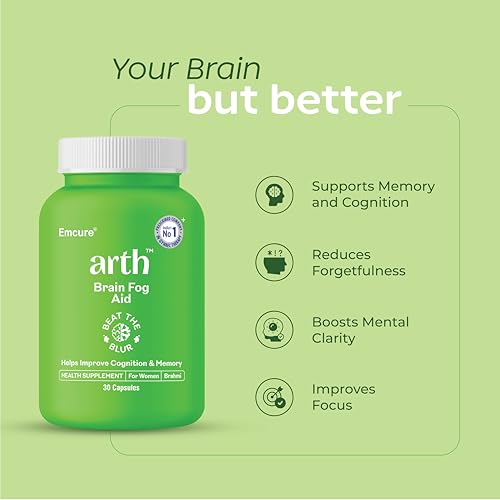 Image of Arth Brahmi Capsules for Memory Boost |90N Veg |With Highly Potent Bramhi Extract B-Lit Bacopa, Made with Bio Enhanced Active Technology (BEAT TECH)| Helps with Focus, Mental Clarity & Cognition