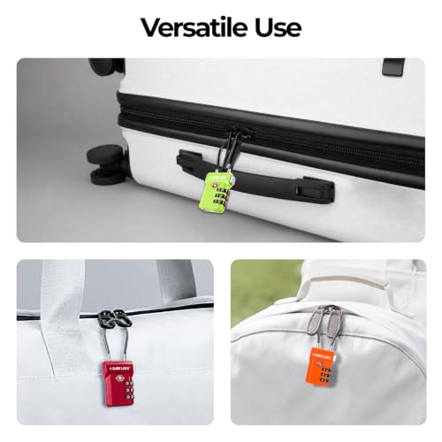 Image of SURE LOCK TSA Compatible Travel Luggage Locks, Inspection Indicator, Easy Read Dials (Orange 2 Pack)