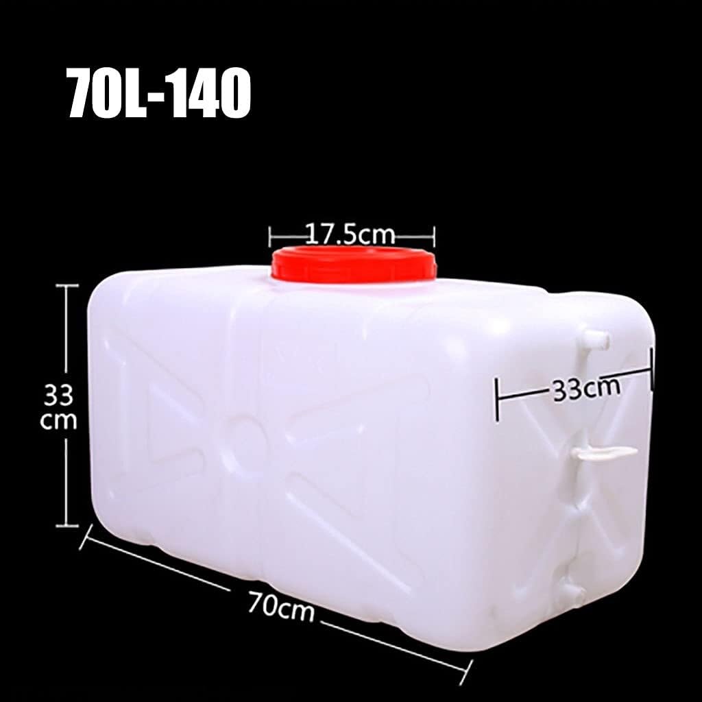 Genérico Depósito de Agua Rectangular para Caravana, de plástico Blanco, Apto para Uso alimentario, portátil para Exteriores (tamaño: 70 L).