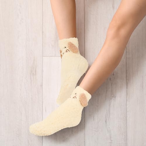Image of Benefeet Sox Cute Fuzzy Socks for Women Girls - Fluffy Cozy Warm Winter Funny Animal Slipper Plush Sleeping Socks