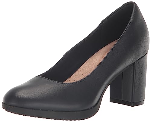 Clarks Bayla Skip Pumps für Damen, Marineblaues Leder, 12