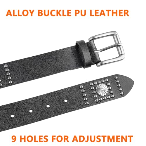 Western Belts for Woman Cowgirl Belt Studded with Metal Conchos Rodeo Country Music Accessories for Women & Men3