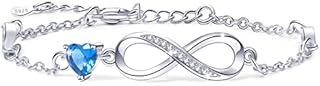Infinity Bracelets for Womens Jewellery 925 Sterling Silver Bracelet ladies Love Heart Bracelets Valentine's Day Gifts for Women