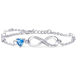 Tusuzik Regalos San Valentin Regalo para Mujer,Pulsera Mujer Plata de Ley 925 con Baño de Oro Rosa Amor Infinito Pulsera con Caja Regalo para Mujer Madre Mamá