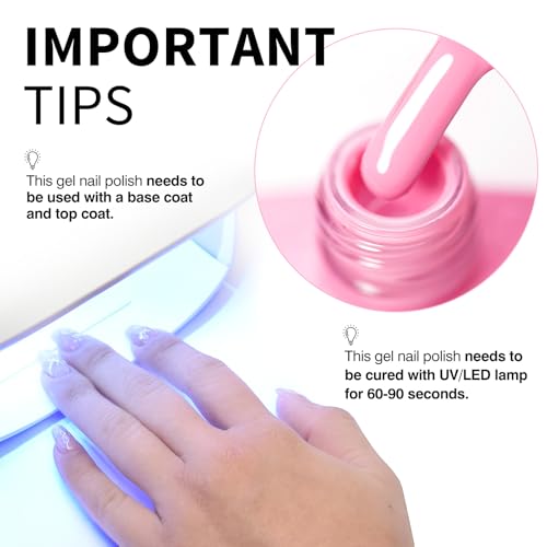 Image of CANNI 9ml Light Cherry Pink Gel Nail Polish High Gloss UV LED Soak Off Gel