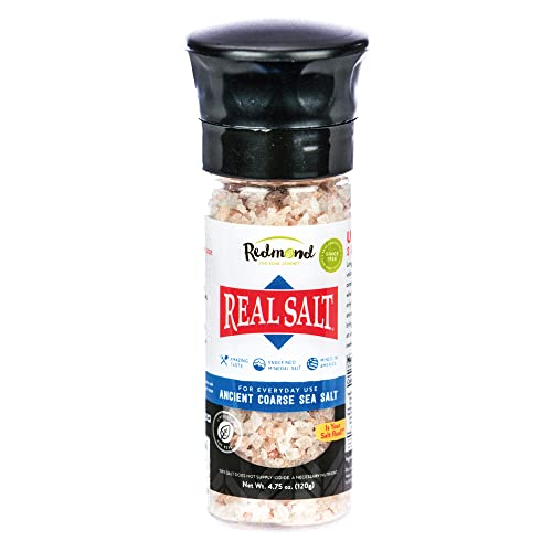 Redmond Real Sea Salt - Natural Unrefined Gluten Free, Coarse Salt With Coarse Grinder (Original Bundle) #TOP2