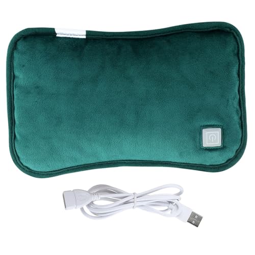Mikikit Calentador USB Portátil sin Agua para Manos y Abdomen Bolsa Térmica Eléctrica Recargable con de Temperatura de Transpirable Color Verde para Invierno