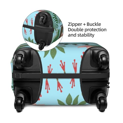 Elastic Travel Luggage Cover Printed Relax Frog Tropics Double-Sided Suitcase Protector Bag,Dust-Proof Cratch-Resistant Washable Suitcase Sleeve For Kid Adult,Medium4