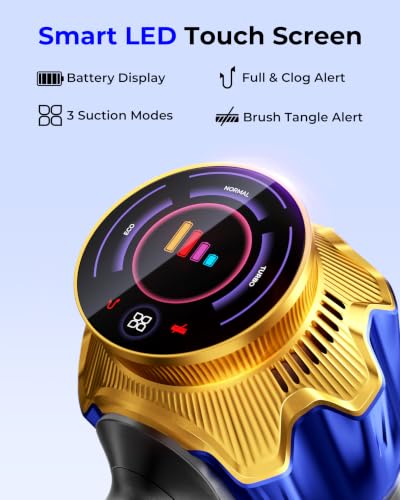 Image of Cordless Vacuum Cleaner, 650W 55KPa Powerful Suction, 70Mins Self-Standing Stick Vacuum with Anti-Tangle Brush, Touch Screen & 1.8L Dust Cup, Vacuum Cleaners for Home, Pet Hair, Carpets & Hard Floors