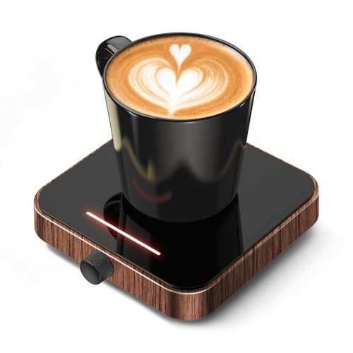 Maestri House Mug Warmer, Electric Coffee Cup Warmer for Desk with 3-Temp Settings,Auto Shut Off, Constant Temperature Heating for Beverage, Milk, Tea and Hot Chocolate at Home & Office (Wood Grain)