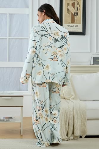 Image of YiNi LuLu Womens Pajamas Set 2 Piece Long Sleeve Sleepwear Button Down Pjs Lounge Set Nightwear with Pockets
