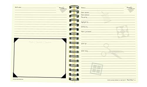 Journals Unlimited "Write it Down!" Series Guided Journal, Quilting, The Quilter's Journal, with a Kraft Hard Cover, Made of Recycled Materials, 7.5"x 9" - Thumbnail 2