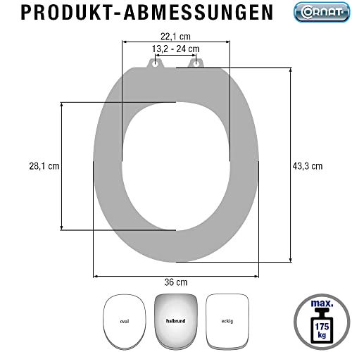 Cornat Premium 9 KSPREMSC900 Toilet Seat, Ergonomic Design, Easy-Care Duroplast, Quick Up & Clean Function - Image 3