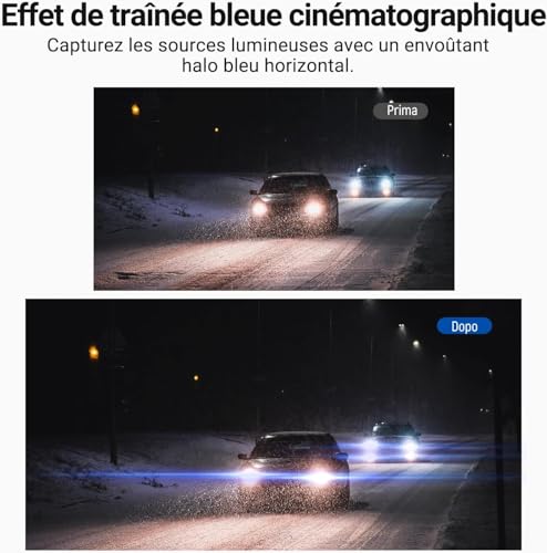 Objectif anamorphique bleu pour vlogs de voyage cinématiques sur Pocket 3