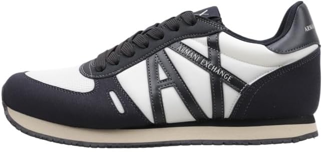Armani Exchange Mens Retro Rio Trainer Sneakers, Dark Navy, 10