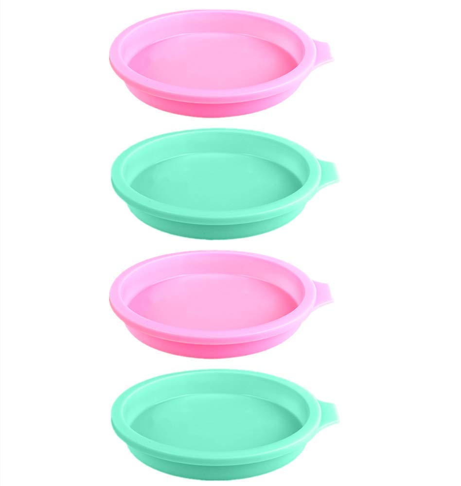 Rainbow Silicone Cake Molds, 4 Pack Rainbow Cake Tins Silicone Baking Mould Round Baking Pan Non-Stick Layer Cake Pan for Birthday Party Anniversary (8inch)