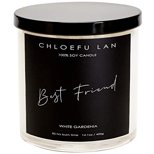 Chloefu Lan White Gardenia Scented Candles,Luxury Candle For Home Scented,Candle Gifts For Women, Paraffin-Grade Wax Candle With Up To 100 Hour Burn Time, Large Jar,14.1Oz #TOP12