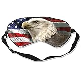 AMRANDOM Unique Eye Cover Blindfold Sleeping Mask for Woman and Men, Lightweight & Comfortable Eye Cover for Shift Work Sleep Travel Nap, American Flag Bald Eagle Sleeping Mask