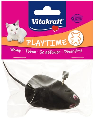 Vitakraft topolino meccanico, gioco per gatti topolino meccanico, gioco interattivo per gatti, risveglia il naturale istinto alla caccia (1 pz)
