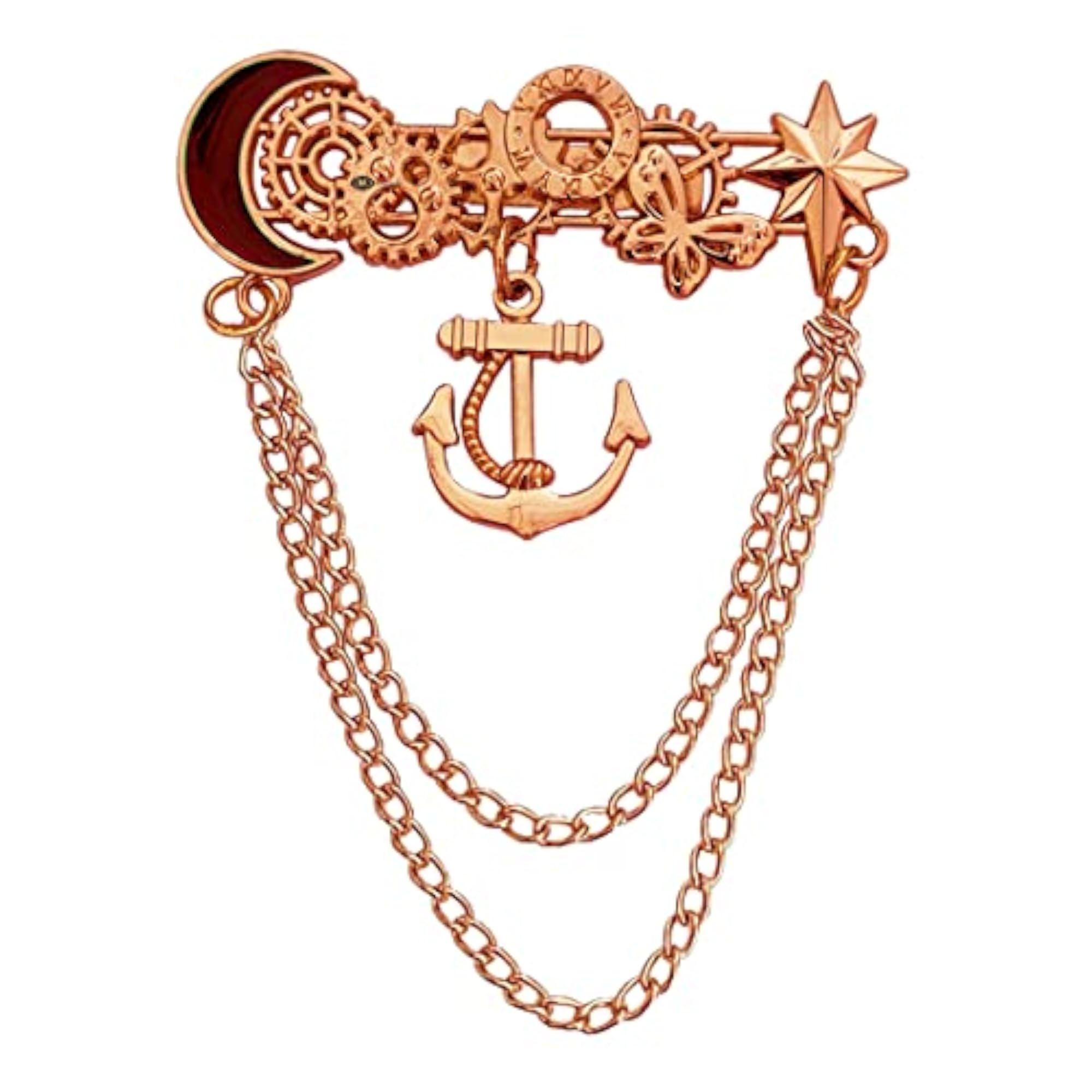 Men's Anchor Wheel Nautical Lapel Pin Badge