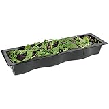 Carlisle 1/2 Size Long Straight Edge Black Modular Displayware Pan - 20 7/8 L x 6 1/4 W x 3' H