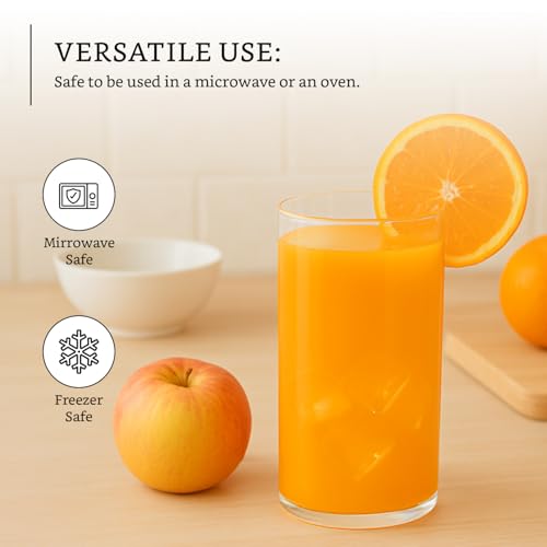 Image of Amazon Brand - Solimo Borosilicate Glass Tumbler - Durable, Toxin-Free, Dishwasher & Microwave Safe, 350ML, Pack of 6
