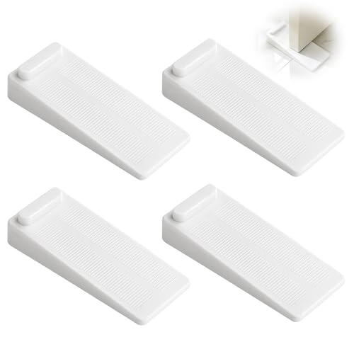 4 Pcs Rubber Door Stopper, Heavy Duty Wedge Style Non-Slip Door Stops for Home Office and Hotel, Perfect for Families Cleaning Staff and Property Managers