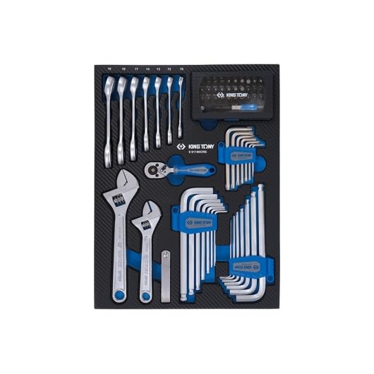 Foam Module + PP 90 Pieces Allen/Combination bits and Wrenches, Multicoloured