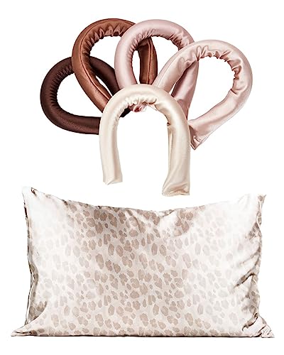 Kitsch Satin Pillowcase for Hair and Skin, & Satin Covered Heatless Hair Curler