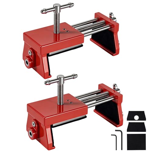AOVPIBY 2PCS Cabinet Clamps Built-In Drill Aligner Cabinet Installation Tools with Pads and Alignment Plate Cabinet Face Frame Alignment Tool