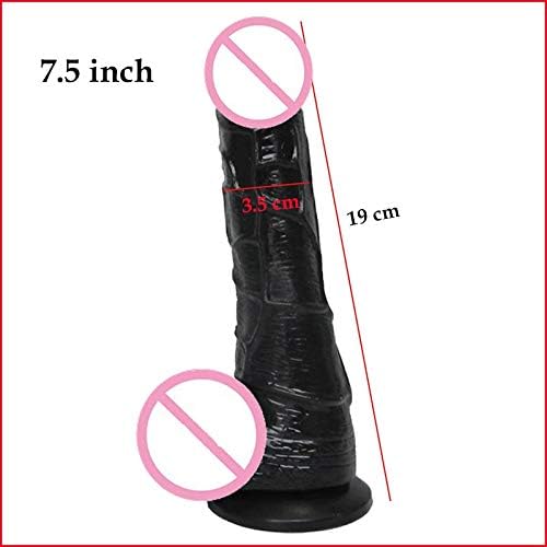 Vazan - Realistic Water proof Flexible With Textured Shaft Strong Fake Dick Toy For Women [ 8 inch Black ]
