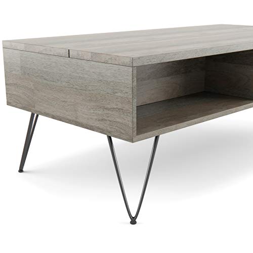 Image of SIMPLIHOME Lockhart 30 inch Wide Solid Mango Wood Drum Coffee Table in Natural