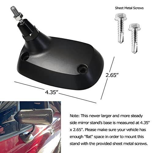 Ijdmtoy Pair Universal F1 Style Side Mirrors W/Blue Glass Compatible With Acura Honda Mazda Subaru Toyota Nissan Scion, Etc (Brackets Included W/Twill Weave Carbon Fiber Look Finish) #TOP3