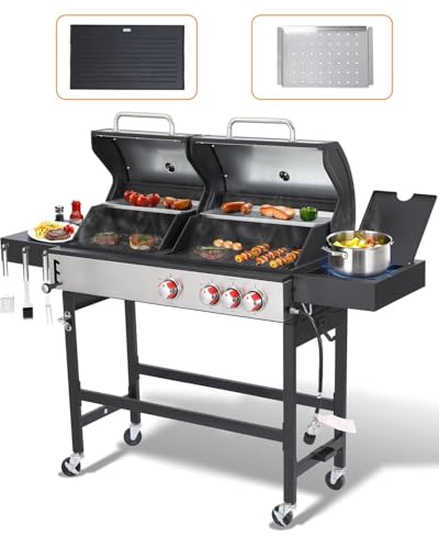 GRILL DEPOTS 4-Burner Combo Grill