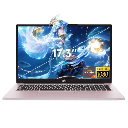 NIMO 17.3" Gaming & Creator Laptop, AMD Ryzen 7 7735HS (Up to 4.75GHz, 8C/16T, Beats i7-12650H), 16GB DDR5 RAM, 1TB SSD, Radeon 680M, Large FHD IPS Screen, 180° Viewing, for Video Editing & Student