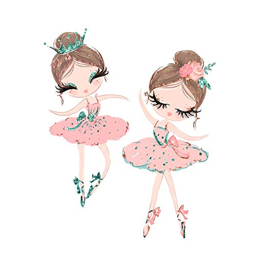 Póster de unicornio infantil y ballet girl para decorar paredes de dormitorios de niñas